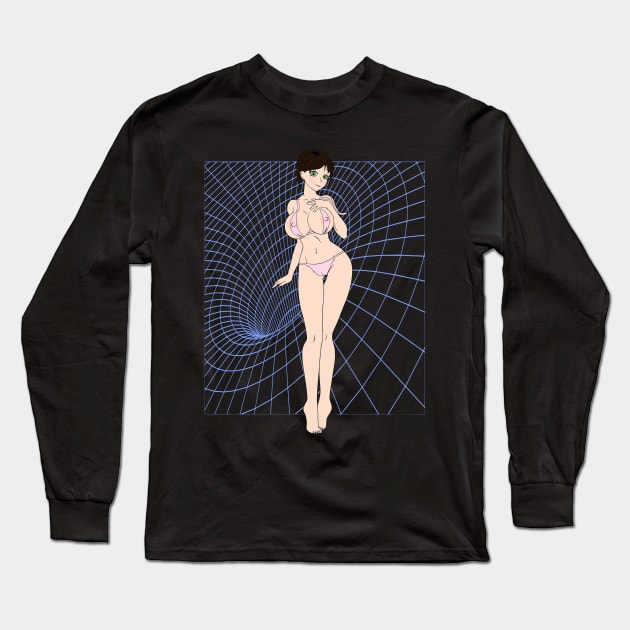 Hot Anime Chick Giant Bazoinkers All Bouncing Around And Stuff Long Sleeve T-Shirt by blueversion